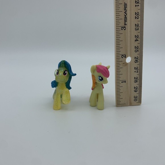 Lot of 2 My Little Pony Ponies Sweetcream Scoops FiM Lemon Hearts Glitter Yellow - Picture 7 of 7